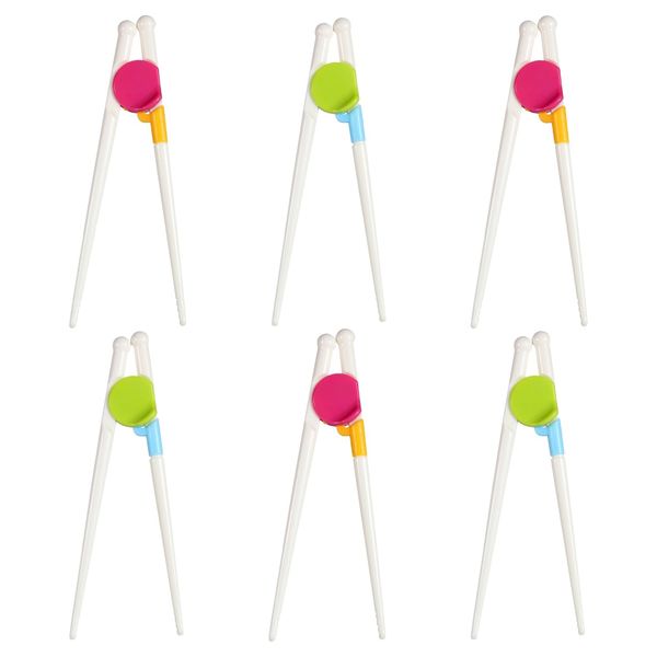 SYEYCW 6 Pairs Kids Chopsticks, Training Chopsticks, Easy to Use Chopsticks for Beginners, Detachable Learning Chopsticks, Reusable Learning Chopsticks for Kids Toddlers Adults, Green and Pink