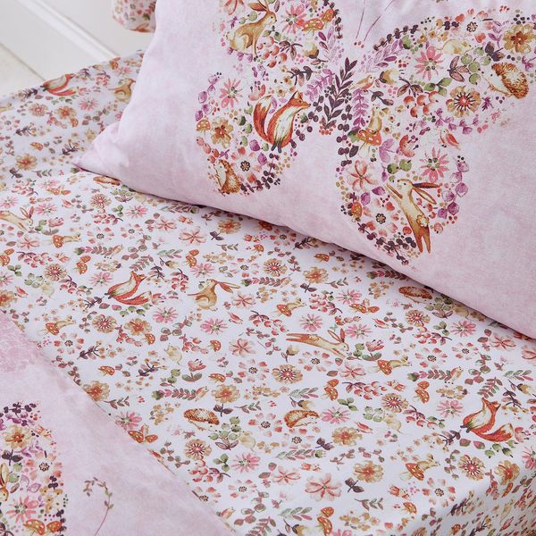 Catherine Lansfield Enchanted Butterfly Single Fitted Sheet Pink
