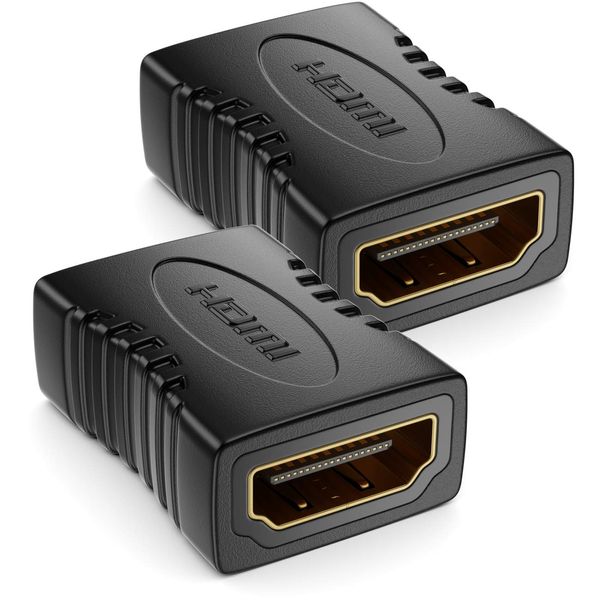 deleyCON 2X HDMI Adapter Kupplung Verbinder - 2X Standard-HDMI Buchse Typ A - 4K Ultra UHD 3D Full HD 1080p HDR ARC Highspeed mit Ethernet