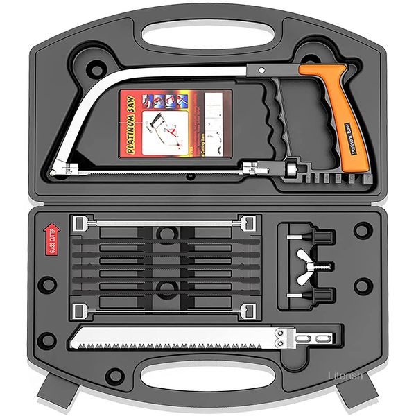 Litensh 13pcs Multi-Purpose Handsaws Set, 12-Inch Metal Handheld Hacksaw Tile Saw, Universal Wood Tile Saw Bow Saws Woodworking Tools for Plastic, Glass, Tile, Metal, Ceramic Black