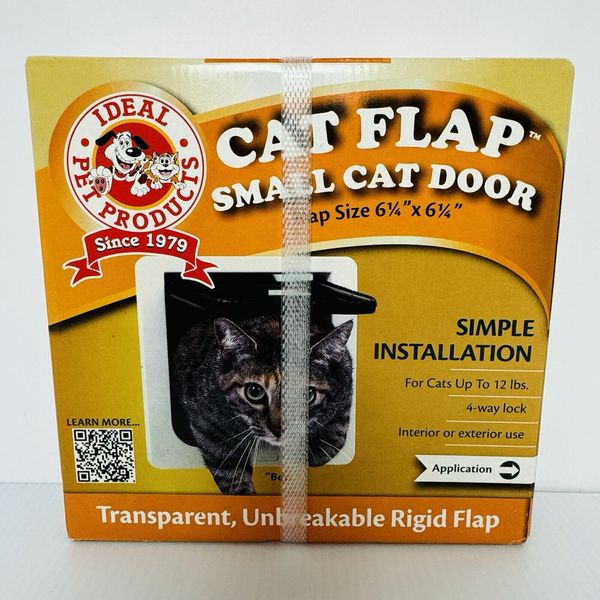 Cat Flap Small Cat Door 6 1/4" x 6 1/4" Locking White Ideal Pet Products NEW