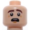 Lego Light Nougat Head Eyebrows Open Mouth Smile Raised Eyebrows Scared