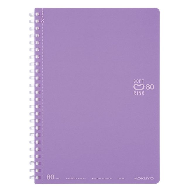 Kokuyo Soft Ring, 80 Sheets, A5, Dot Ruled, Purple, SV338BT-V