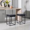 Set of 4 for Kitchen Counter Backless Modern Square Barstools Support 330 LBS