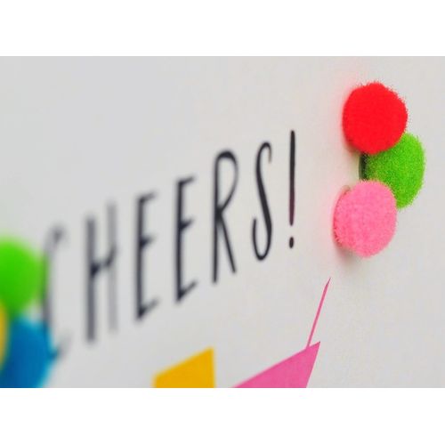 Pom Pom"Cheers! Cocktail Glasses" Greeting Card, White, POM010