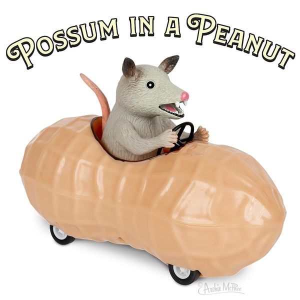 Mcphee Archie Possum in a Peanut Pull Back Toy Car (12967)