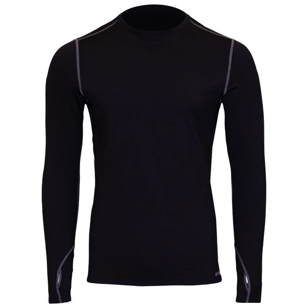 Hot Chillys Men's Micro-Elite Chamois Crewneck(Black, Medium)