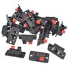 sourcingmap 20Pcs 2 Way Stereo Speaker Plate Terminal Strip Push Connector Block