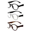 Success Eyewear Reading Glasses 3 Pair Spring Hinge Professer Readers for Men and Women Fashion Glasses for Reading Set of Black, Brown, Clear 2.5