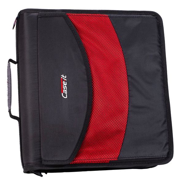 Case-it The Dual 2-in-1 Zipper Binder - Two 1.5 Inch D-Rings - Includes Pencil Pouch - Multiple Pockets - 600 Sheet Capacity - Comes with Shoulder Strap - Black Dual-121-A