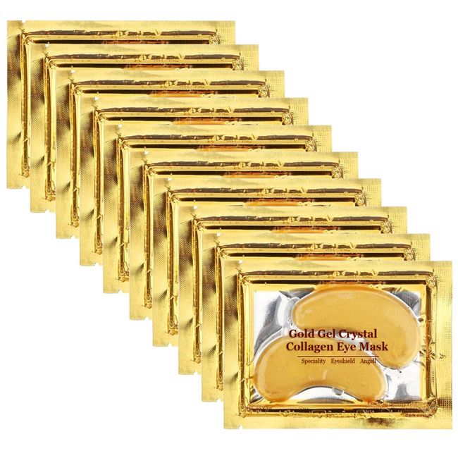 Permotary 30 Pairs 24K Gold Gel Crystal Collagen Eye Pads,Crystal Collagen Under Eye Mask for Moisturizing,Reducing Fine Lines&Dark Circles& Puffy Eyes Under Eye Patch for Women Men, Gold