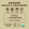 Badger - Mustache Wax, Medium Hold, Natural Mustache Wax, Certified Organic, Styling Facial Hair Wax, Moustache Wax, 0.75 oz