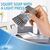 Soap Dispenser Palm Dish Scrub Brush with Storage Bracket and Drain Base - Green