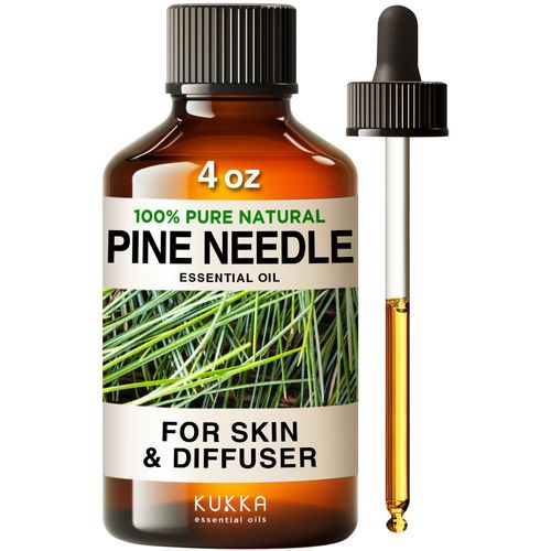 Kukka Pine Needle Essential Oil for Diffuser - 4 Fl Oz - 100% Pure Natural, Fresh Pine Scent, for Aromatherapy & Soap Making Scent DIY
