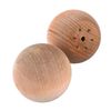 Hardwood Ball Knob 2" Dia., Flat 1 1/4" W/Screws 2 Pack