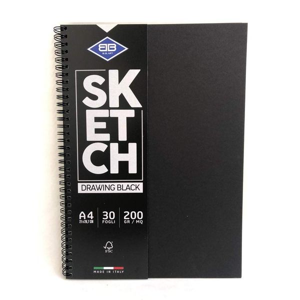 AEROGRAPHING Sketch Drawing Block Black for Drawing A4 200gsm