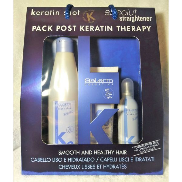 Salerm Cosmetics Kit Keratin Shot Maintenance Treatment - Pack of 3 x 266.67 ml