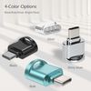 USB C Micro SD Card Reader for Android Phone, Camera, Laptop with Keychain, Mini Metal Type-C Card Reader (Shiny Silver)