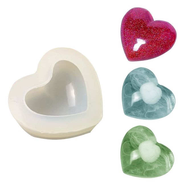 UOUYOO Heart Shape Silicone Mold, Resin Molds,Heart Shape Mold for Making Resin Molds for DIY Crafts