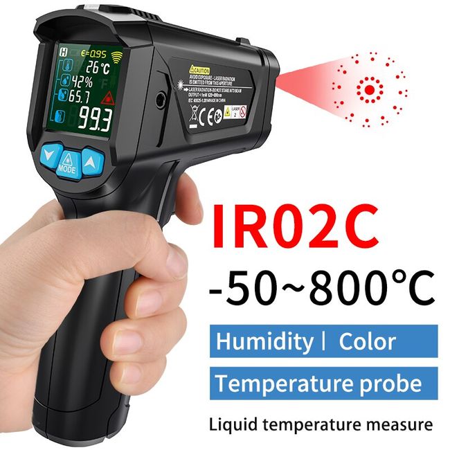 Non-Contact Infrared Kitchen Thermometer Handheld Digital Infrared  Thermometer IR Laser Thermometer -50〜550°C Meter Pyrometer Industrial  Thermometer,Body Temperatre Measuring Tools