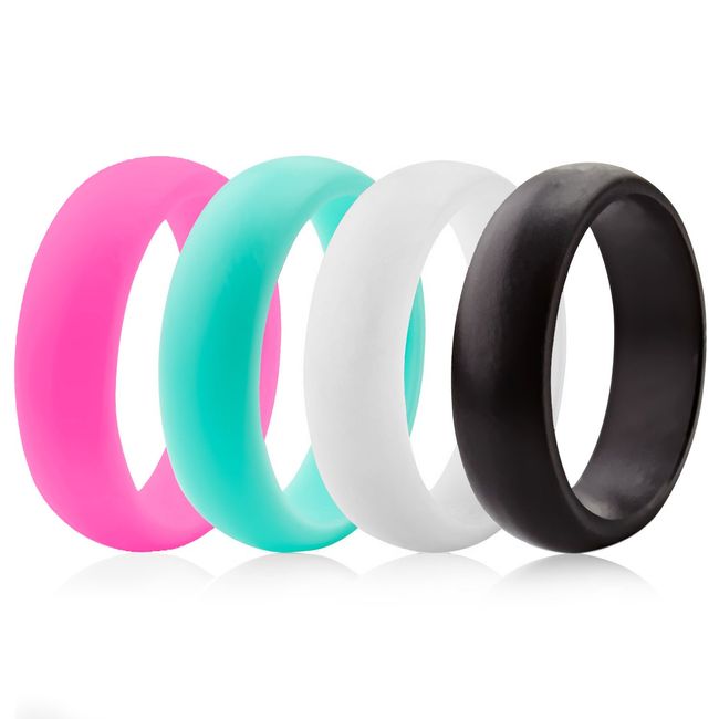 Silicone Rings for Women Wedding Band , white