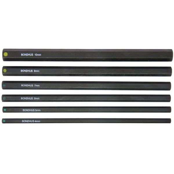 Bondhus 33646 4-10mm 6" ProHold Socket Bits w/out Sockets, Set of 6