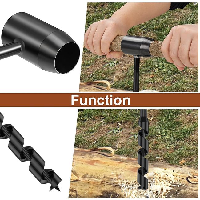 Bushcraft Hand Auger Wrench Hand Screw Drill Bit Woodworking Multi-Purpose Bushcraft  Tools Manual Auger for Survival Gear