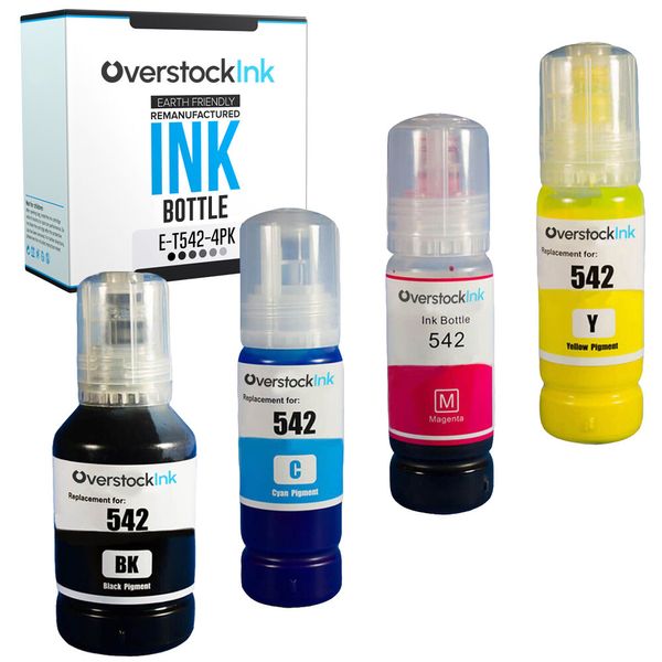 4PK Compatible Ink Bottles for Epson 542 Ink Value Pack for WorkForce ST-C8000