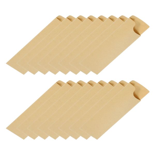 sourcing map 200 Pcs Paper Silverware Bags 8 x 2.4 Inch Disposable Silverware Sleeves Oilproof Kraft Paper Bag Utensil Holder for Cutlery Spoon Chopsticks, Brown