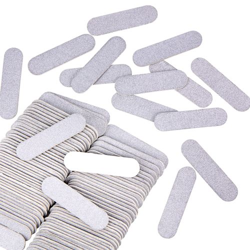 JSRQT 100 Mini Nail Files Double Sided Nail File Set Emery Board for Women Girls Acrylic Mini Nail Files Bulk Nail Buffer Professional Nail Files 180/240 Grit Manicure Tool (Silver)