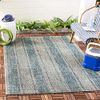 SAFAVIEH Courtyard Collection 4' Square Light Grey / Teal CY8736 Indoor/ Outdoor Waterproof Easy--Cleaning Patio Backyard Mudroom Accent--Rug