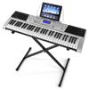 61 Lighted Keys Electric Keyboard Piano with LCD Screen, Microphone, Headphone