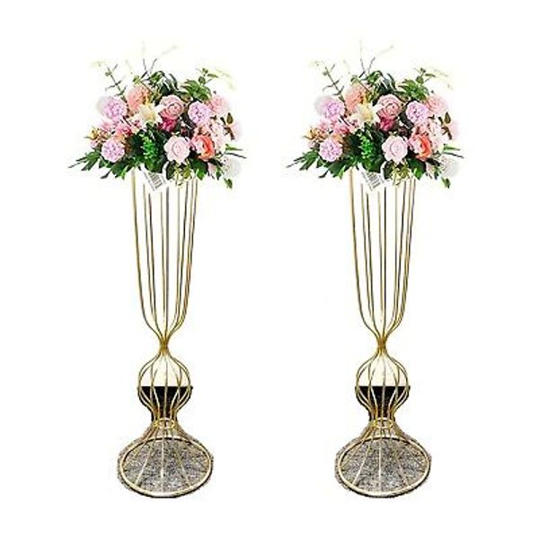 2 Pcs Column Vases Wedding Flower Stand for Wedding Decorations Event Home Party