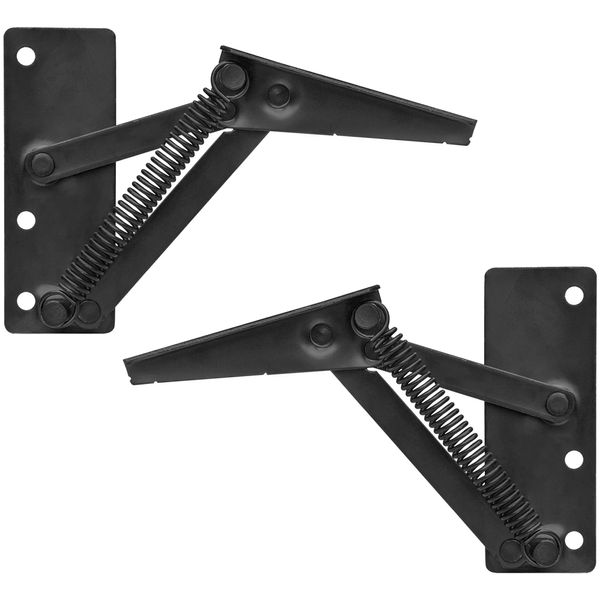 2 PCS Black Folding Spring Hinges,80 Degree Foldable Cabinet Hinges