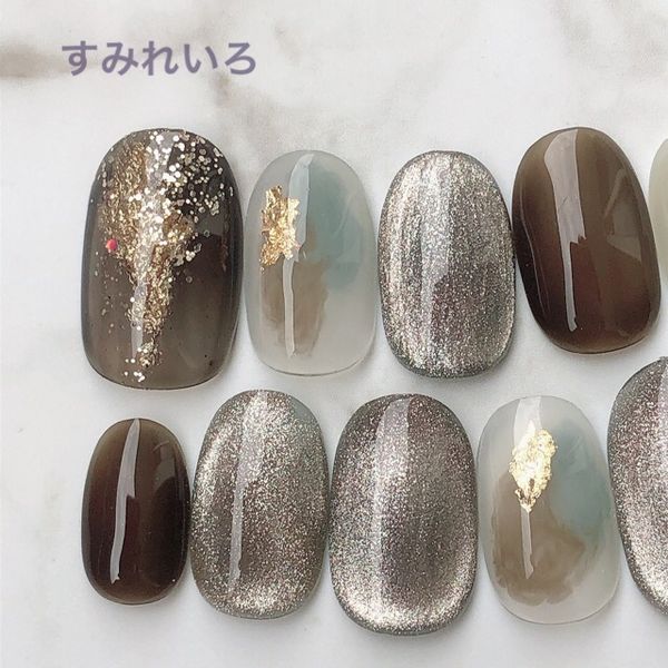 Nail tip false nails bridal nails cute short long design summer nails nail present short nails small nails large nails berry short chibi nails adult nails false nails office nails simple [1875] clear brown magnet nails