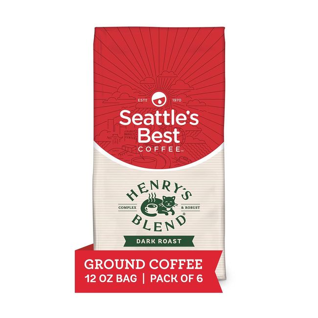 Seattle’s Best Coffee Henry’s Blend Dark Roast Ground 12 Ounce (Pack of 6)