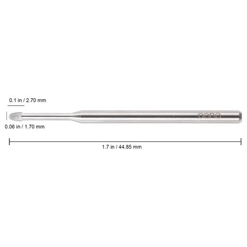 PANA 3/32" Cuticle Clean Nail Carbide Bit for Professional, Nail Salon, Nail Trimmer, Under Nail Cleaner, Electric Drill Machine, Manicure Tools (Silver-Snake Head, Medium)
