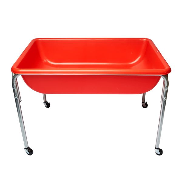 Children's Factory 24" Large Sensory Table, Portable Sandbox, Water Table for Kids, Red