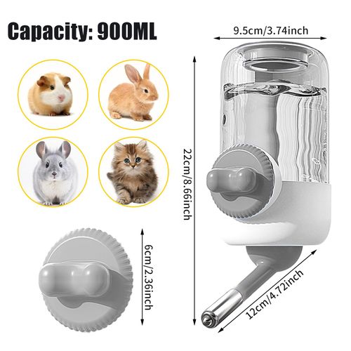 30 OZ Water Bottle for Rabbit,No Drip Rabbit Water Dispenser,Hanging Automatic Water Dispenser for Cage,Ferret Bunny Guinea Pig Water Bowl,Suitable for Small Animal