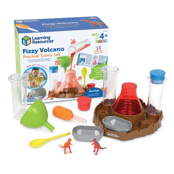 Learning Resources Fizzy Volcano Science Kit - 13 Pieces, Ages 4+, Preschool STEM Toys for Kids, Science Experiments