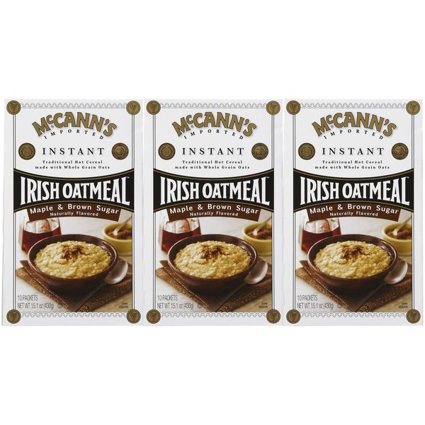 McCanns Instant Irish Oatmeal Maple Brown Sugar, 10 ct, 3 pk