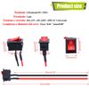 10Pcs Rocker Switch ON/Off 2Pin Latching Square SPST Toggle Switch Snap with Wires KCD1-X-F