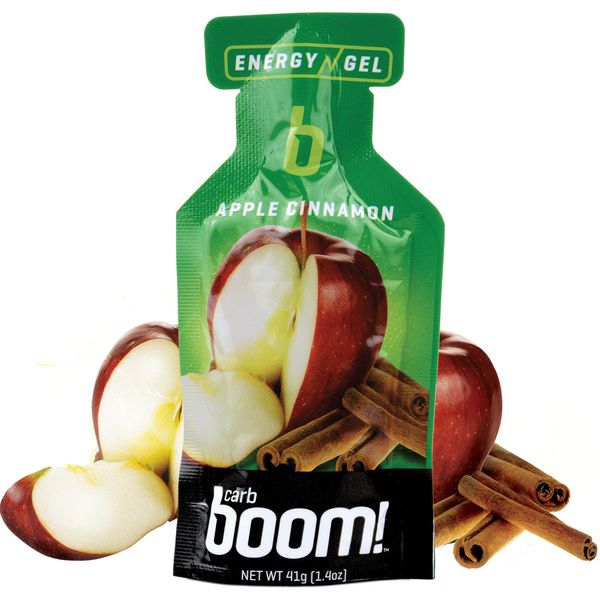 Boom Nutrition - Carb Boom Energy Gel - Fruit-Flavored Energy Gels - Workout Gel - Energy Gel for Cycling - Running Gel - Natural Energy Gel - Apple Cinnamon (24 Pack)