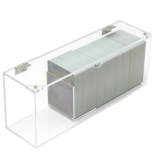 Acrylic Card Deck Storage Box, Clear Visible Trading Card Holder Case Fits for Sport Cards, Game Cards