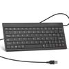 Aurevita USB Mini Keyboard, Wired Ultra Slim Small Keyboard Gaming, USB Interface for Android TV Box,Windows PC,Raspberry Pi, Layout Compact-Black
