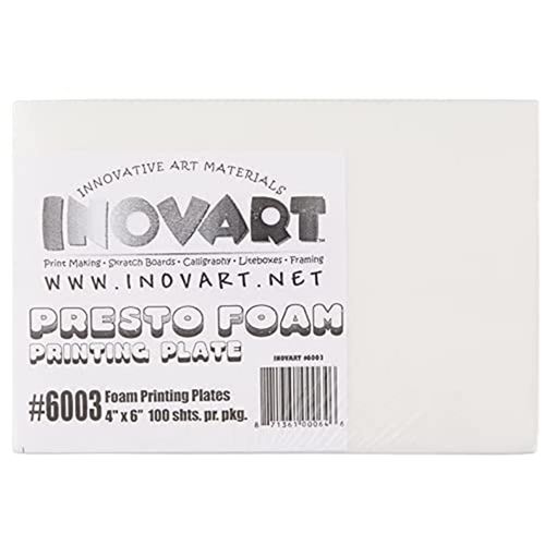 INOVART Presto Foam Printing Plates Econo Pack, White, 4x6 inches, 100 Sheets