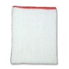 Professional Kitchen Dish Cloth With Red Border 12 Pcs Packs (White)