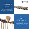 Suncast Wall-Mounted Long-Handled Garden-Tool Hanger, 4-Foot Storage Rack for Rakes, Shovels, and Brooms, Holds 12 Tools, 120 lb Capacity