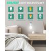 TobeBright 2 Pack Plug in Light Socket, 3-Prong Light Socket Plug Adapter with On/Off Switch, 360° Rotatable Outlet to Light Bulb Plug, Light Bulb Camera, E26 Base, ETL Listed, White