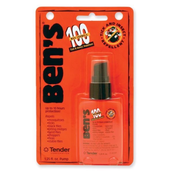 Ben’s 100% DEET Tick & Insect Repellent 1.25 oz. Pump Spray – 100 Percent DEET Bug Spray Travel Size Best Insect Repellent Last 10 Hours Repels Mosquitoes, Ticks, Black Flies, Chiggers, Midges, & More